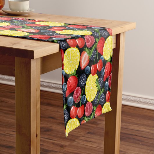 Bright Berries & Lemon Table Runner Korte Tafelloper (Voorbeeld)