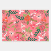 Bright Berry Floral Pattern Inpakpapier Vel (Voorkant)