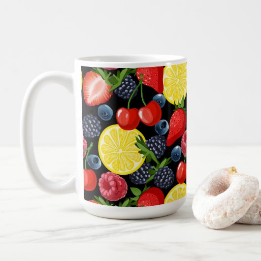 Bright bessen & citroen Mok (Met donut)