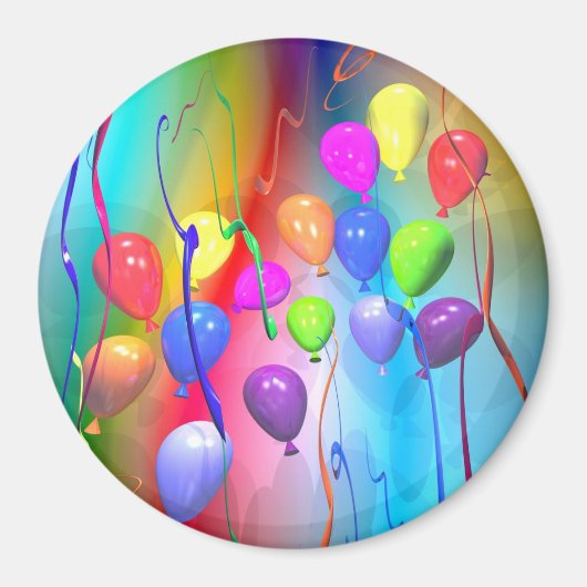 Bright Birthday-ballonnen Magneet (Voorkant)