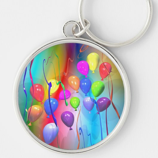 Bright Birthday-ballonnen Sleutelhanger (Voorkant)