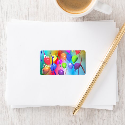 Bright Birthday Balloons Cadeau Label (Insitu)