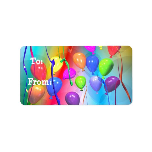 Bright Birthday Balloons Cadeau Label (Voorkant)