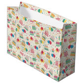 Bright Birthday Cakes and Balloons Wrapping Paper Groot Cadeauzakje (Voorkant Gekanteld)