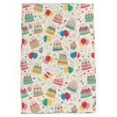 Bright Birthday Cakes and Balloons Wrapping Paper Medium Cadeauzakje (Achterkant)
