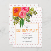 Bright Birthday Invitation Kaart (Voorkant / Achterkant)