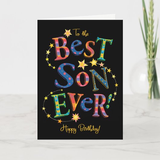 Bright Birthday Kaart voor beste zoon ooit op zwar (Voorkant)