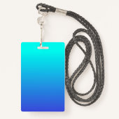 Bright Blauwgroen Aqua Ombre Logo Sjabloon werknem Badge (Achterkant met draagriem)