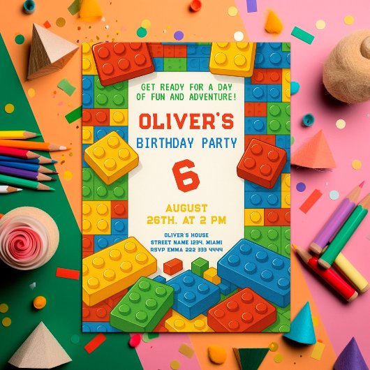 Bright Block Party – Сolorful Verjaardag Kaart