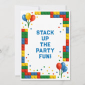Bright Block verjaardagsfeestje Kaart (Achterkant)