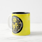 Bright Bloemen Custom Sobriety Milestone Gift Tweekleurige Koffiemok (Voorkant links)