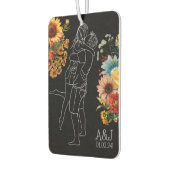 Bright Bloemen Paar Gift Jubileum Initiaal Auto Luchtverfrisser (Links)