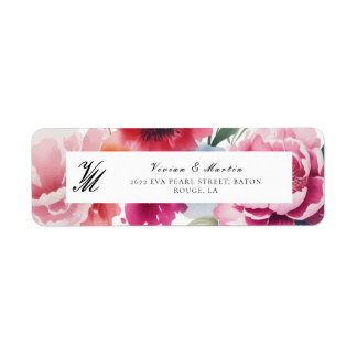 Bright Bloom Blossom Trouwadres Etiket