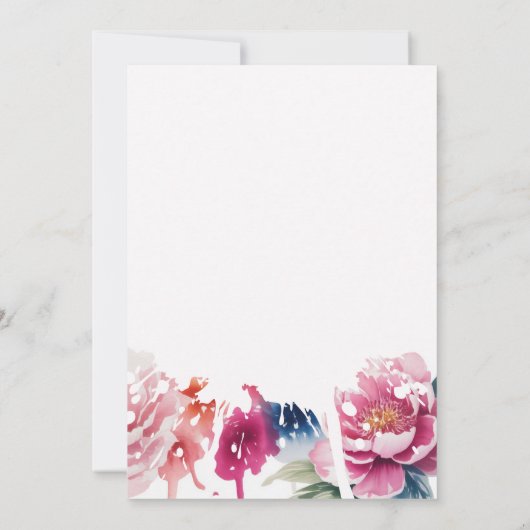 Bright Bloom Blossom Wedding Kaart (Achterkant)