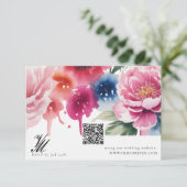 Bright Bloom Blossom Wedding QR code RSVP kaarten (Staand voorkant)