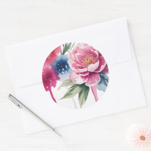 Bright Bloom Blossom Wedding Ronde Sticker (Envelop)