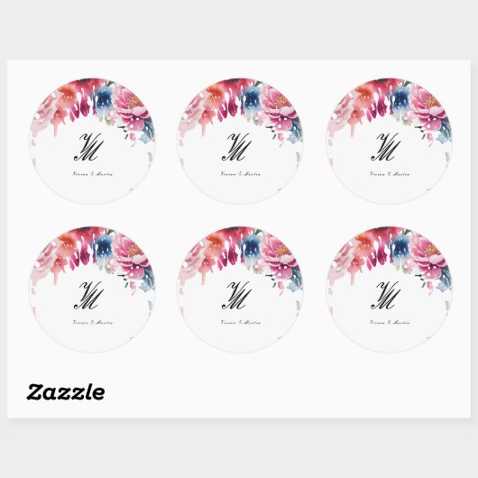 Bright Bloom Blossom Wedding Ronde Sticker (Vel)