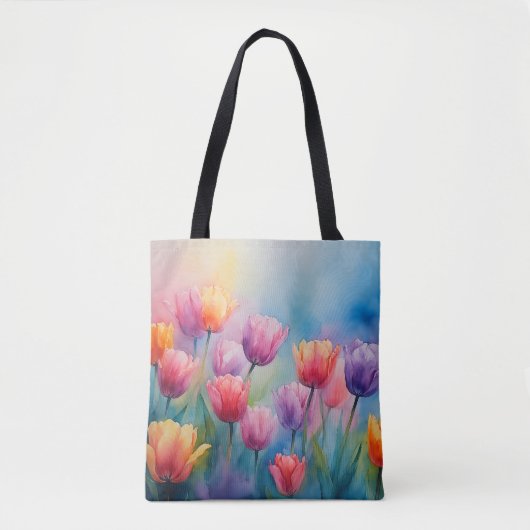 Bright Bloom Tulips Tas (Voorkant)