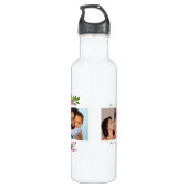 Bright Bloomen 4 Fotocollage monogrammen Waterfles (Achterkant)