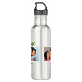 Bright Bloomen 4 Fotocollage monogrammen Waterfles (Achterkant)