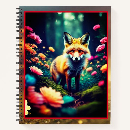 "Bright Blooming Oerwoud Fox" Notitieboek (Voorkant)
