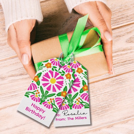 Bright Blooms Birthday Cheer! Cadeaulabel