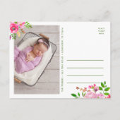 Bright Blooms Foto Geboorte Aankondiging Briefkaar (Achterkant)