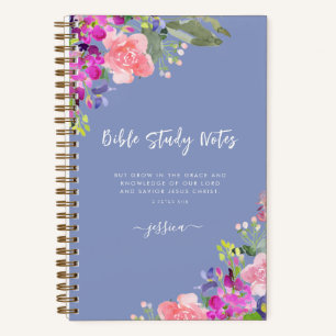 Bright Blooms Waterverf Bloemen Bijbelstudie Notitieboek