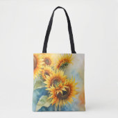 Bright Blooms Zonnebloem Canvas tas (Voorkant)