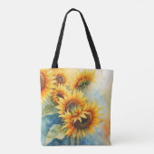 Bright Blooms Zonnebloem Canvas tas (Achterkant)