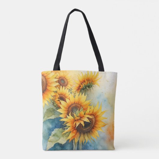 Bright Blooms Zonnebloem Canvas tas (Achterkant)