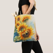 Bright Blooms Zonnebloem Canvas tas (Dichtbij)
