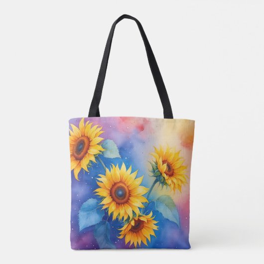 Bright Blooms Zonnebloem Canvas tas (Achterkant)