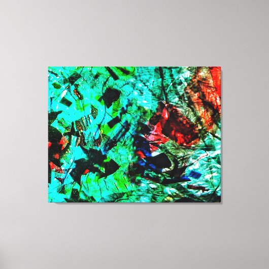 Bright blue abstract Stretched Canvas Print,Bright Afdruk (Voorkant)