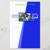 Bright Blue Afstuderen Custom Snoep Bar Wrapper Flyer (Voorkant)