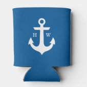 Bright Blue Anchor Monogrammed Blikjeskoeler (Achterkant)