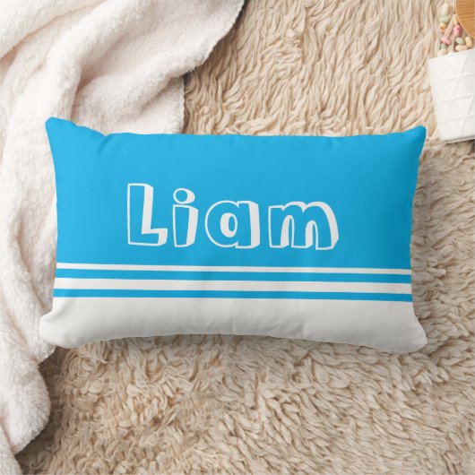 Bright Blue and White Boys Naam Leesboek Kussen (Deken)