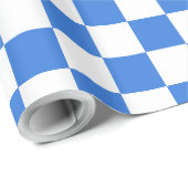 Bright Blue and White Checkerboard Tegel Cadeaupapier (Rol Hoek)