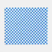 Bright Blue and White Checkers Fleece Deken (Voorkant (Horizontaal))