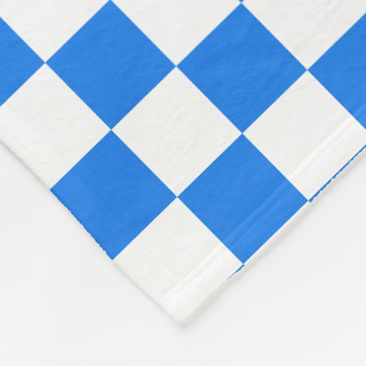 Bright Blue and White Checkers Fleece Deken (Hoek)