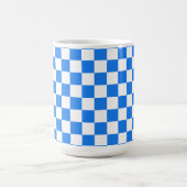 Bright Blue and White Checkers Koffiemok (Center)