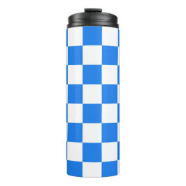 Bright Blue and White Checkers Thermosbeker