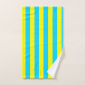 Bright Blue and Yellow Stripes  Bad Handdoek (Handdoek)