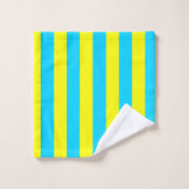 Bright Blue and Yellow Stripes  Bad Handdoek (Wasdoekje)