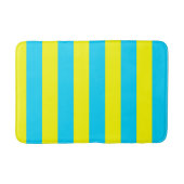 Bright Blue and Yellow Stripes  Badmat (Voorkant)