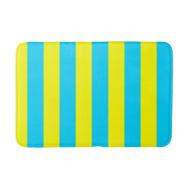 Bright Blue and Yellow Stripes  Badmat