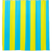 Bright Blue and Yellow Stripes  Douchegordijn (Voorkant)