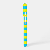 Bright Blue and Yellow Stripes  iPhone 16 Hoesje (Linkerkant)