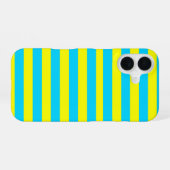 Bright Blue and Yellow Stripes  iPhone 16 Hoesje (Achterkant horizontaal)