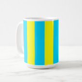 Bright Blue and Yellow Stripes  Koffiemok (Voorkant links)